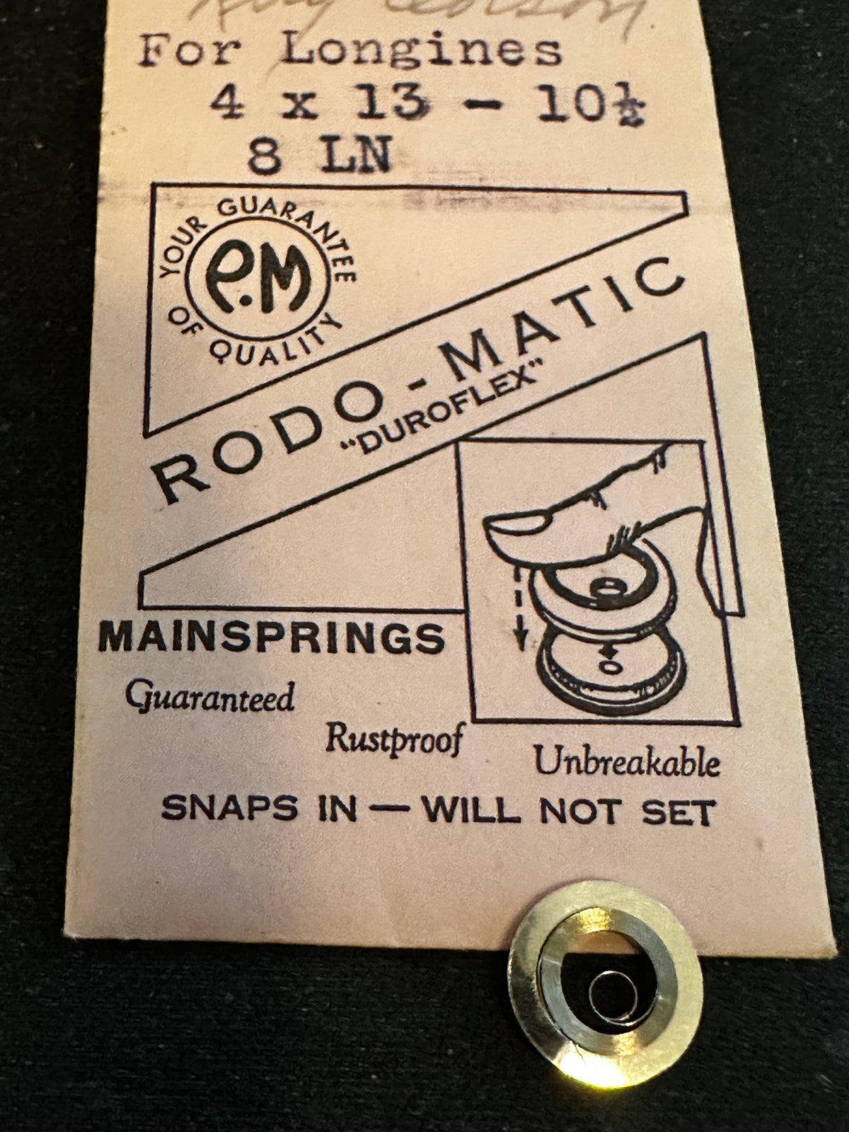 PM RODO-MATIC Mainspring for Longines 8LN - Alloy