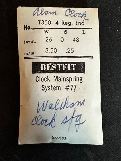 BESTFIT Alarm Clock Mainspring - 26 x 0 x 48" Long - T350-4