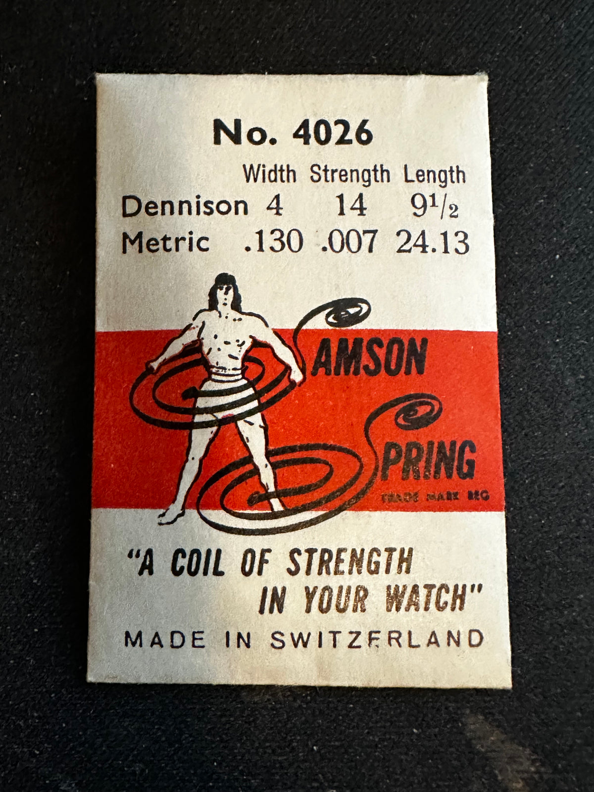 Samson Mainspring No. 4026 for Bulova 7AB, 7AR, 7AE, 6AL - Steel