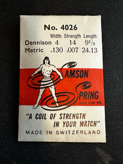 Samson Mainspring No. 4026 for Bulova 7AB, 7AR, 7AE, 6AL - Steel