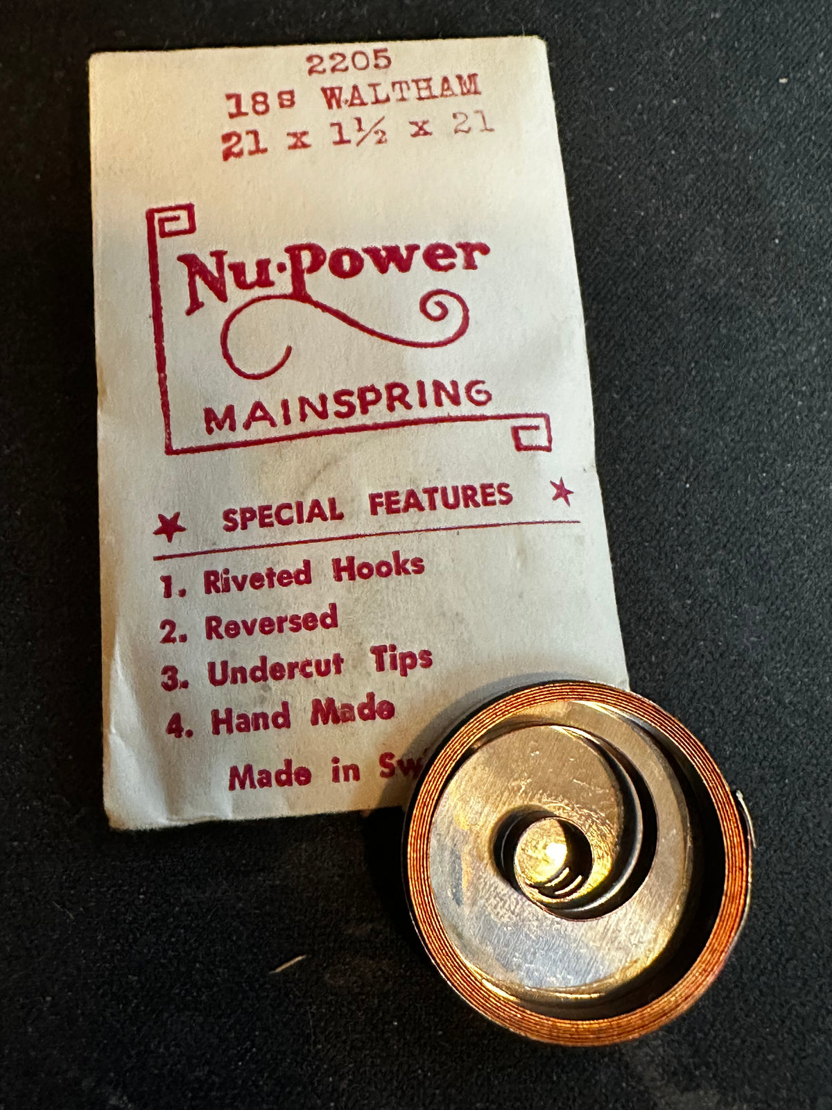 NuPower Mainspring for Waltham 18s No. 2205 - Steel