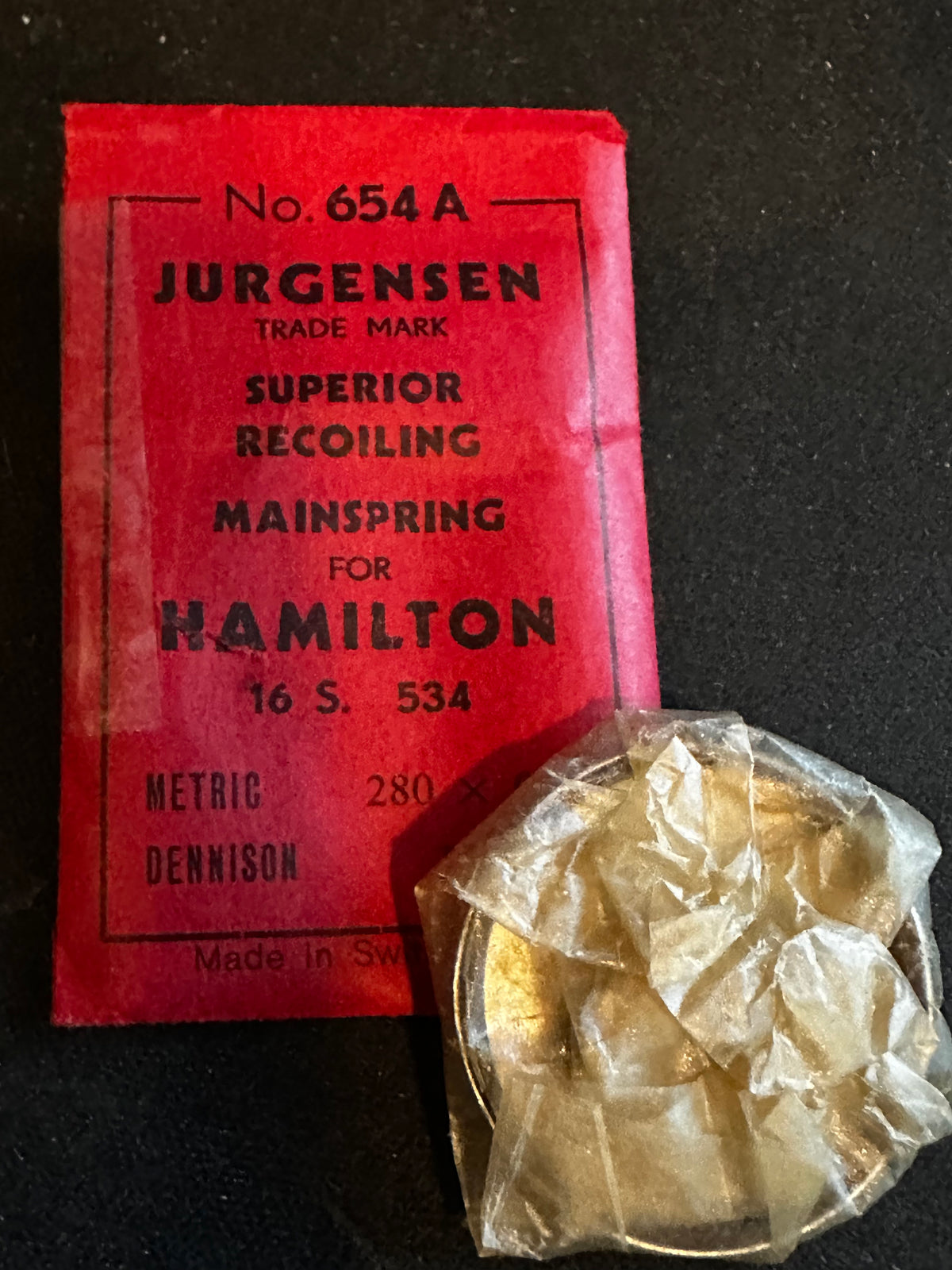 Jurgensen Mainspring #654A for 16s Hamilton Watch No. 534 - Steel