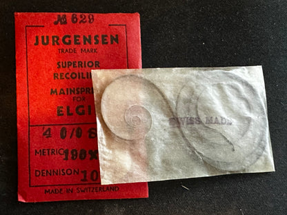 Jurgensen Mainspring #629 for Elgin 4/0s Factory No. 4789 - Steel