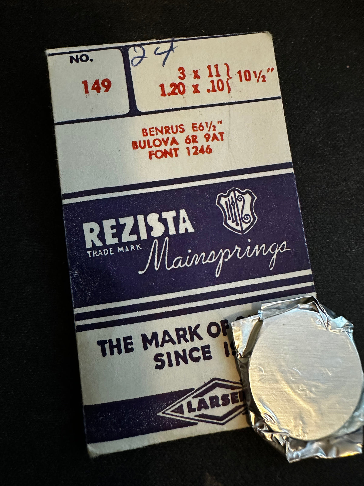 Rezista Mainspring #149 for Bulova 6R, 9AT, Benrus E, Font 1246 - Steel