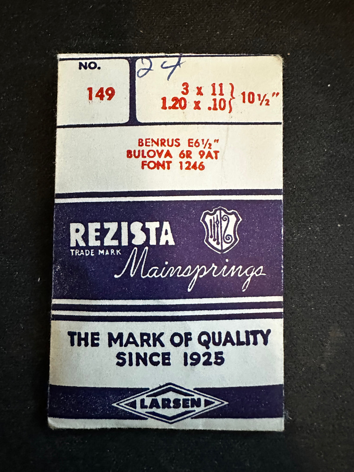 Rezista Mainspring #149 for Bulova 6R, 9AT, Benrus E, Font 1246 - Steel