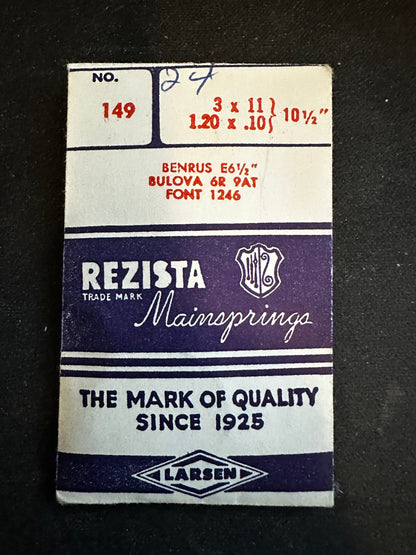 Rezista Mainspring #149 for Bulova 6R, 9AT, Benrus E, Font 1246 - Steel