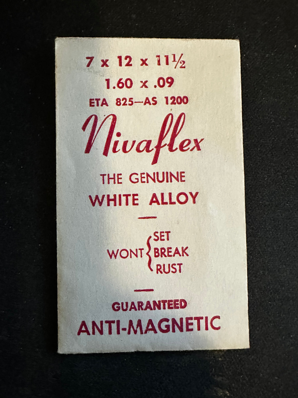 Nivaflex Mainspring for AS 1200, ETA 825 - Alloy
