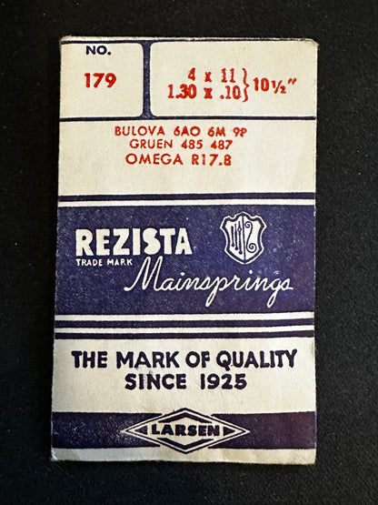 Rezista Mainspring #179 for Bulova 6AO, 6M, 9P, Gruen 485, 487, Omega R17.8 - Steel