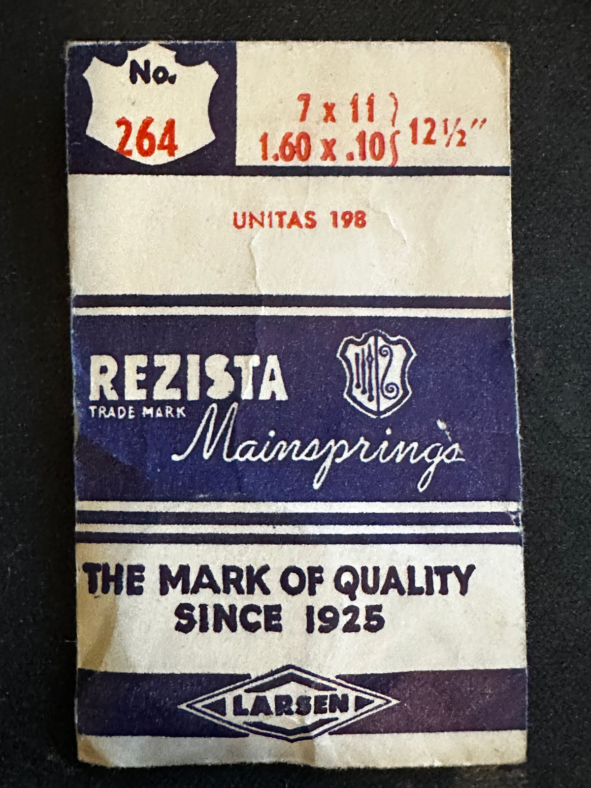 Rezista Mainspring #264 for Unitas 198 - Steel