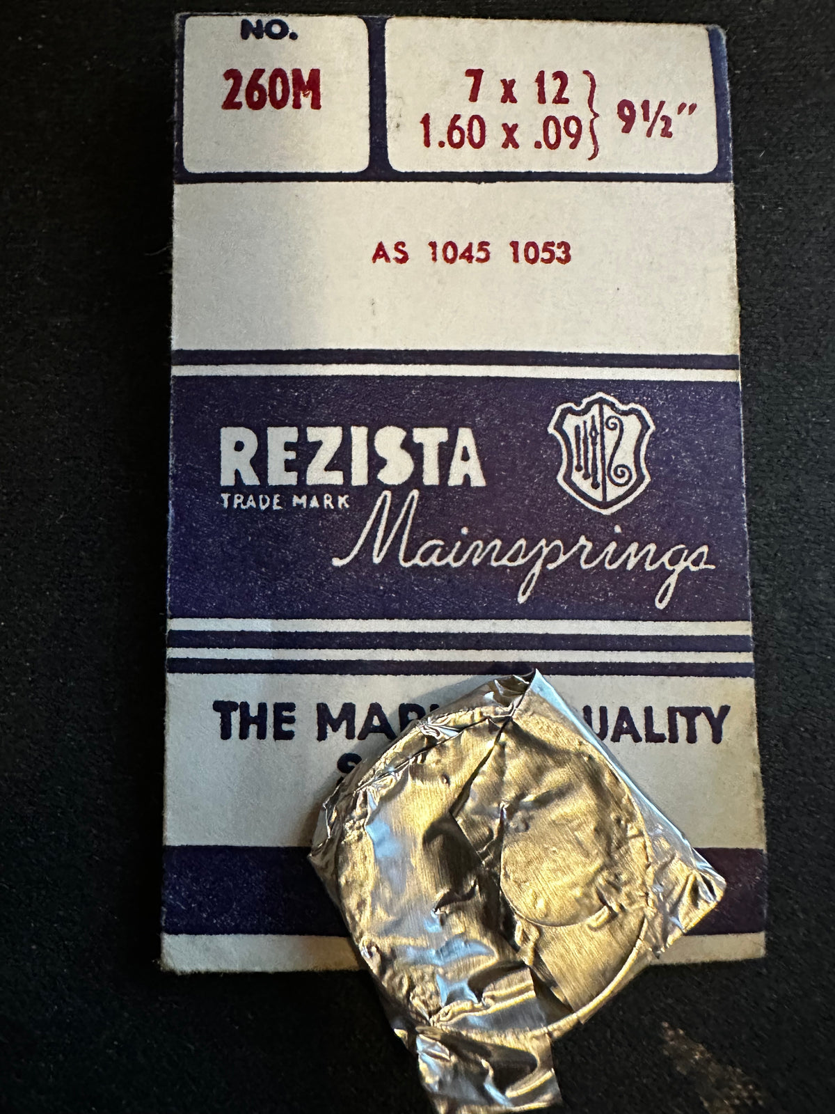 Rezista Mainspring #260M for AS 1045, 1053 - Steel