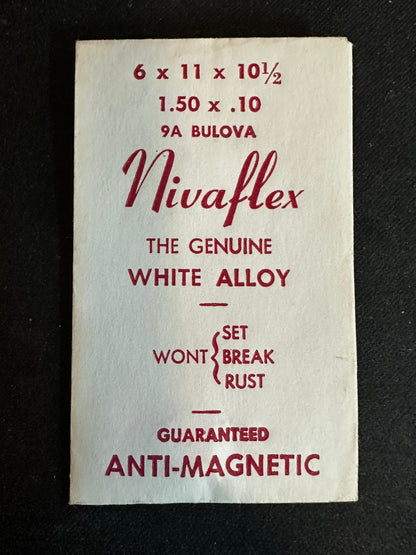 Nivaflex Unbreakable Mainspring for Bulova caliber 9A - Alloy