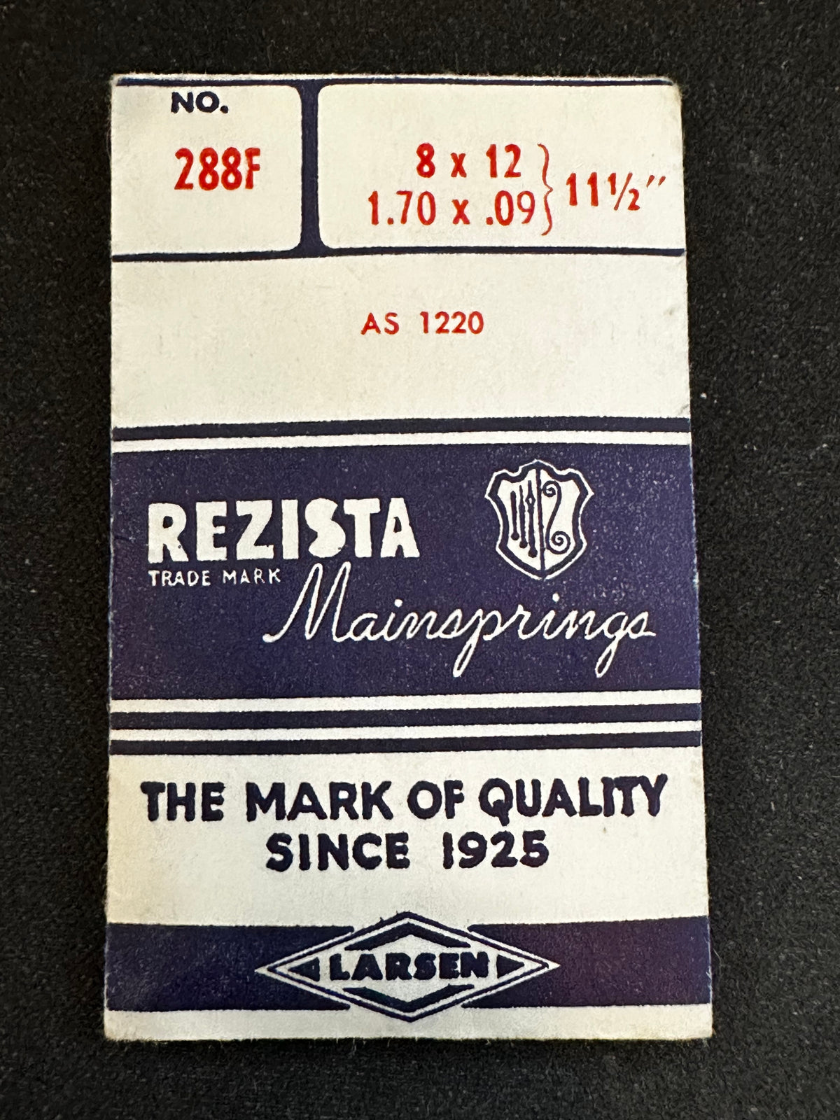 Rezista Mainspring #288F for AS 1220, 1221 - Steel