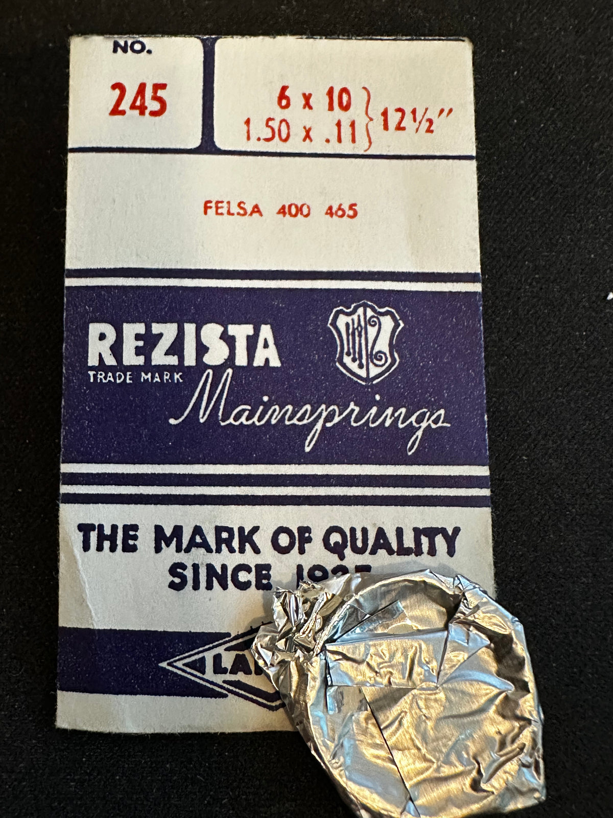 Rezista Mainspring #245 for Felsa 400, 465 - Steel