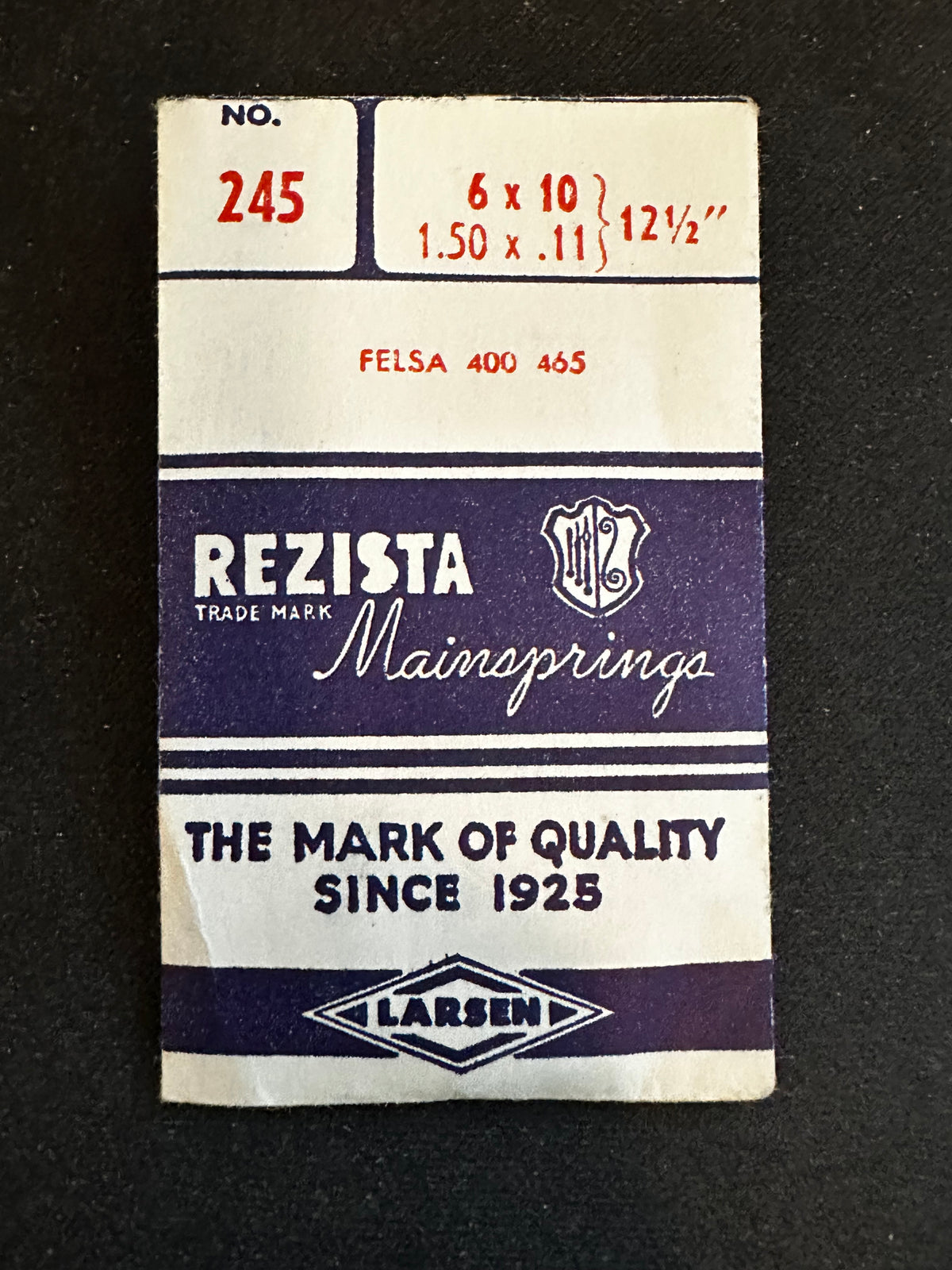 Rezista Mainspring #245 for Felsa 400, 465 - Steel