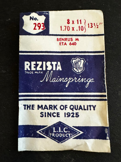 Rezista Mainspring #293 for ETA 640 & Benrus M - Steel