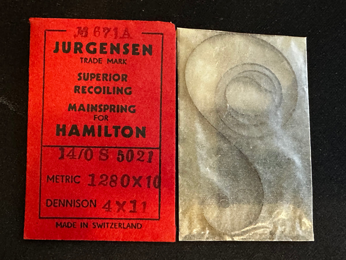 Jurgensen Mainspring #671A for Hamilton 14/0s No. 5021 - Steel