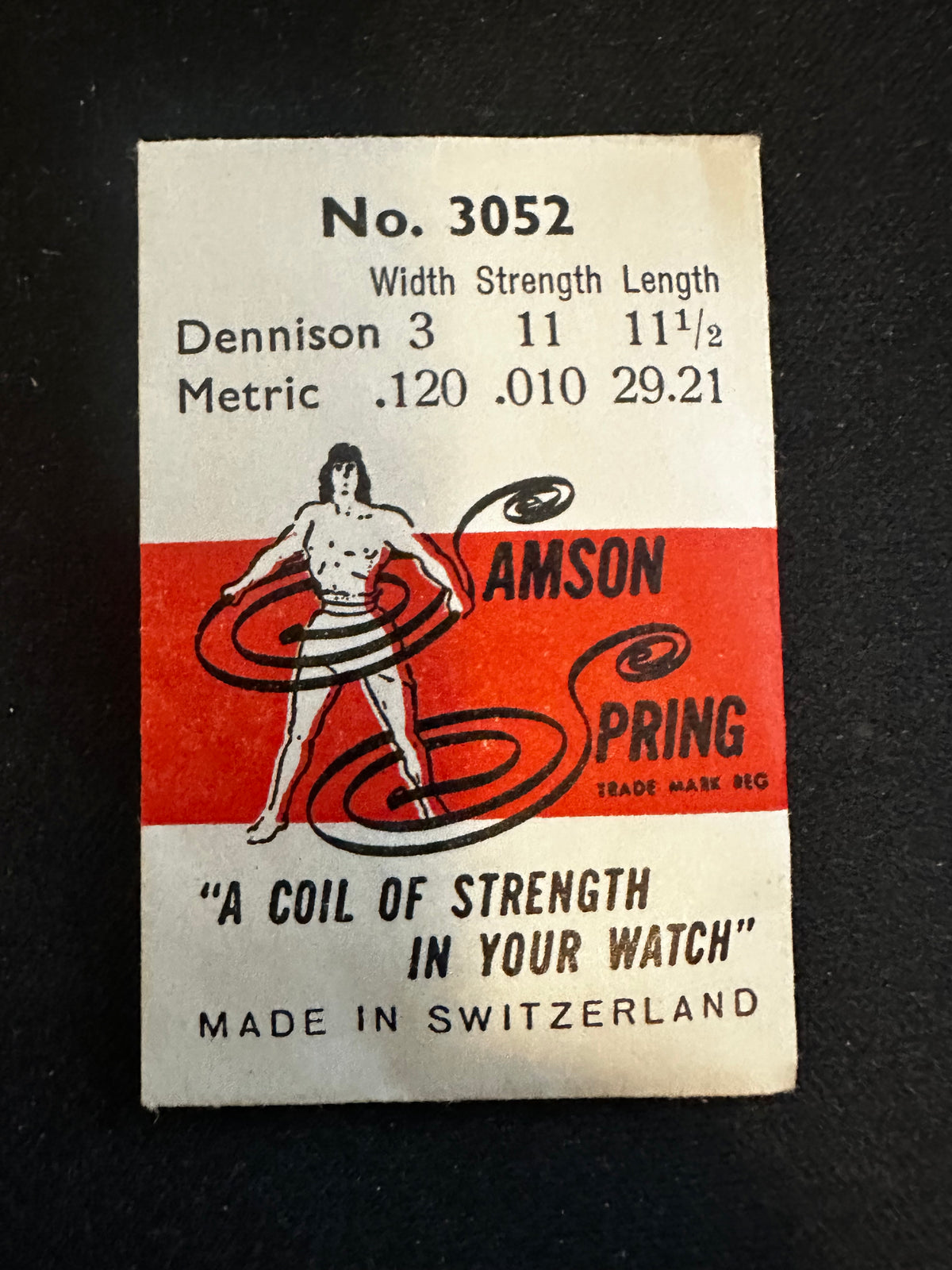 Samson Mainspring No. 3052 for Bulova 6AB, 6AE, 6AR, 6AS, 6AW, 6AF, 6F, 6TA, 9AF - Steel
