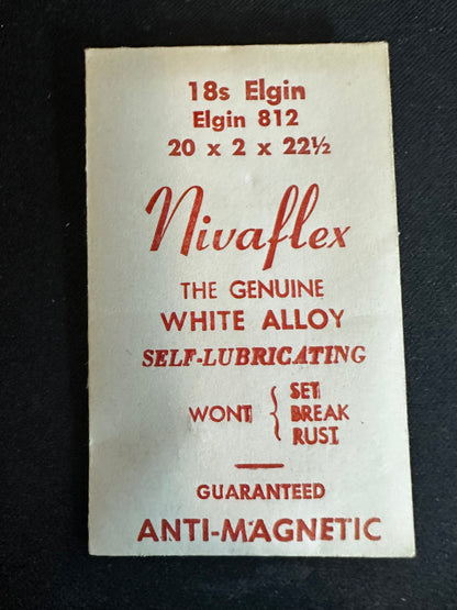 Nivaflex Mainspring for 18s Elgin Factory No. 812 - Alloy