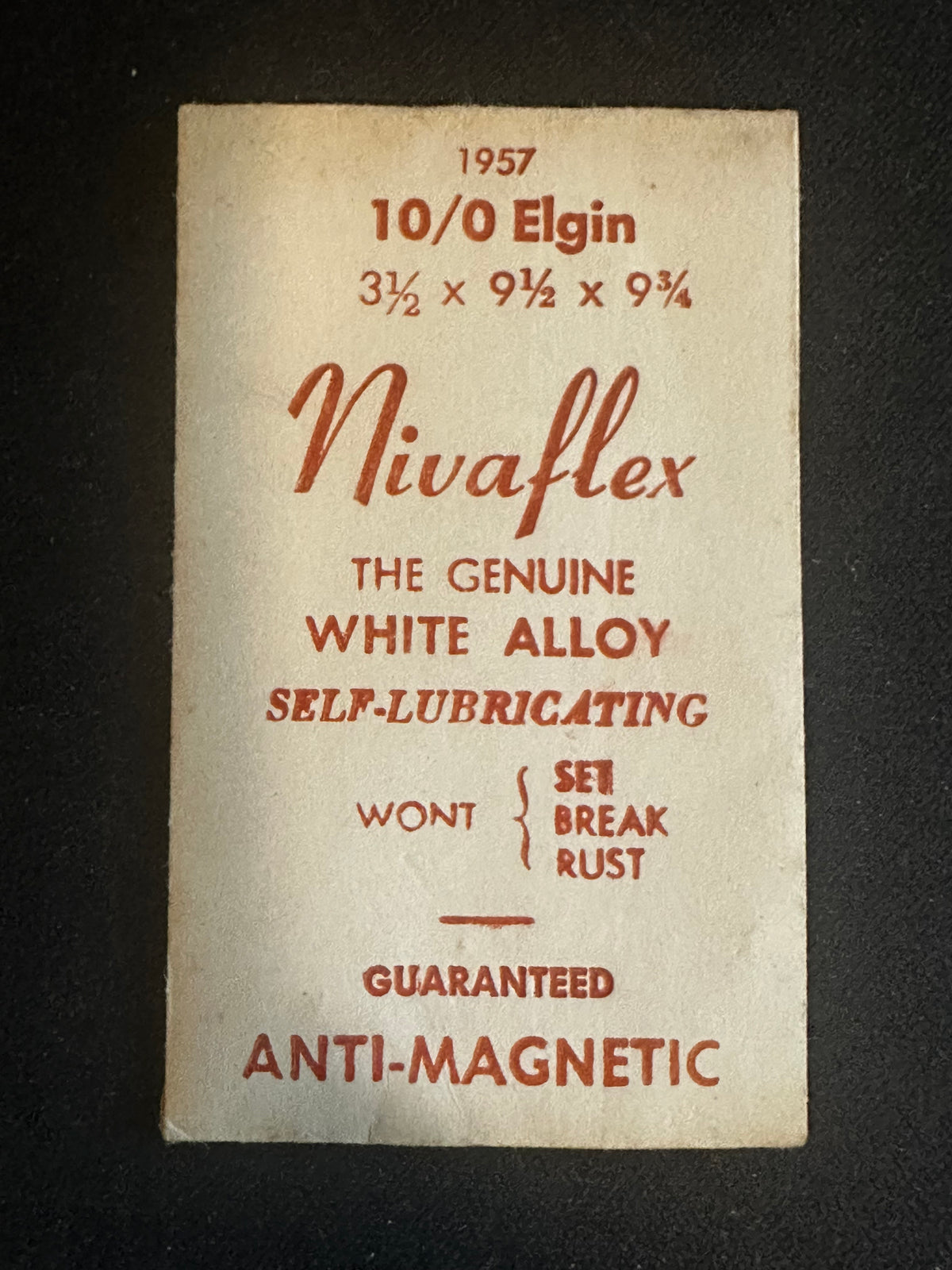 Nivaflex Mainspring for Elgin 10/0s No. 1957 / 6009 - Alloy