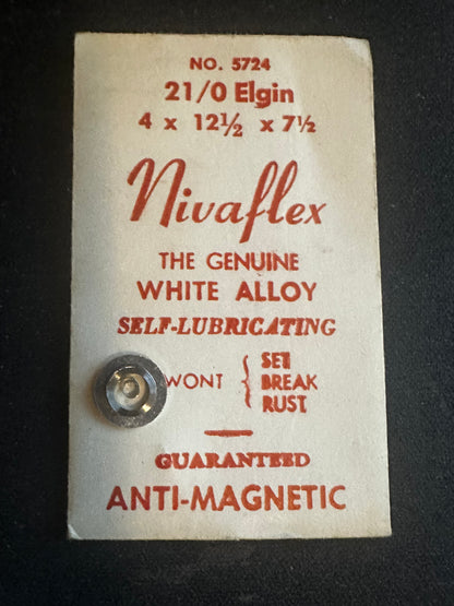 Nivaflex Mainspring for Elgin 21/0s No. 5724 / 6005 - Alloy