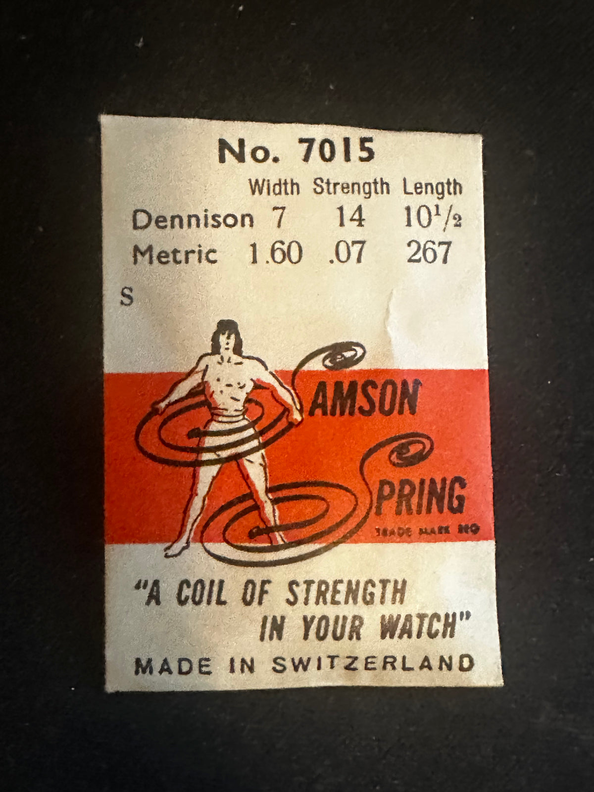 Samson Mainspring No 7015 for Wittnauer caliber 7T / 49 Revue - Steel