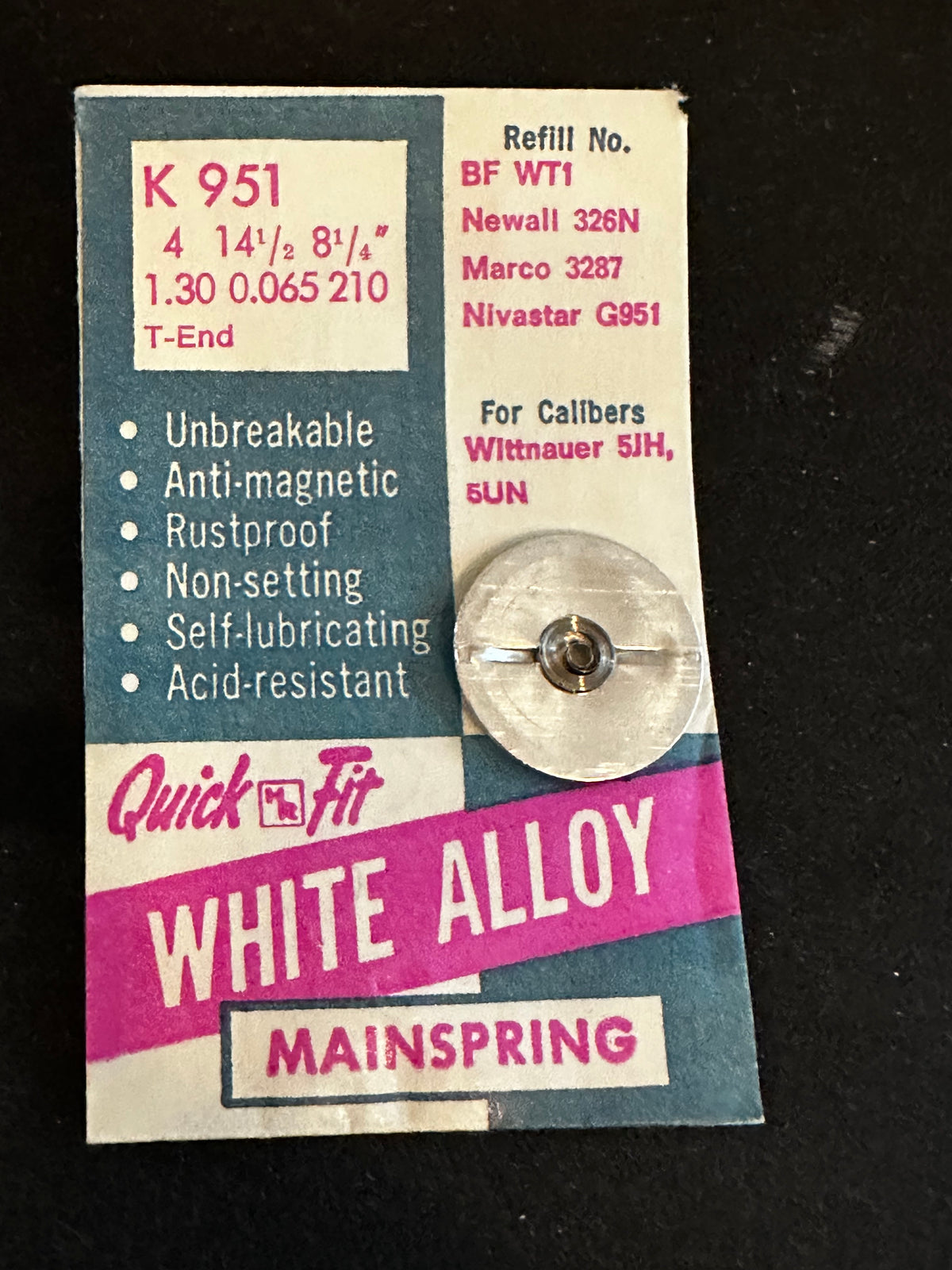 HR Quick Fit Mainspring K951 for Wittnauer 5JH, 5UN - Alloy