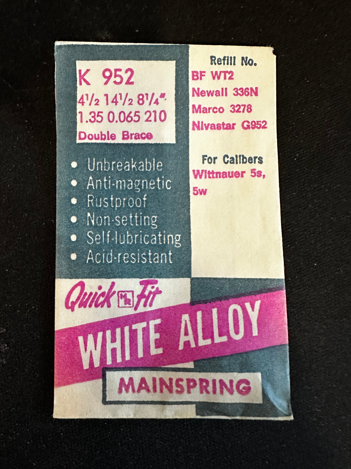 HR Quick Fit Mainspring K952 for Wittnauer 5S, 5W - Alloy