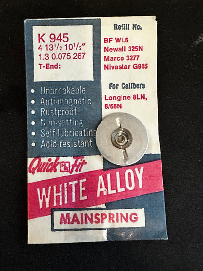 HR Quick Fit Mainspring K945 for Longines 8LN, 8/68N - Alloy