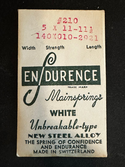 Endurence Mainspring No. 210 for Bulova 10AN, 10AE, 10AB, 10AR, 10AM, 10AZ - Alloy