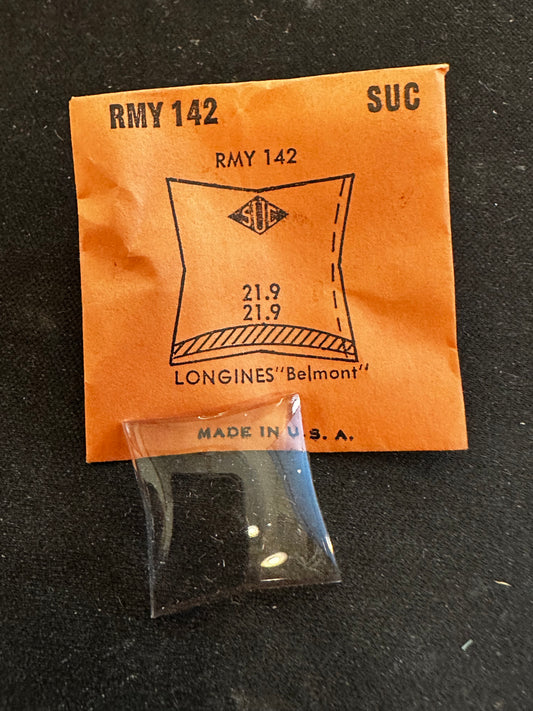 SUC Rocket Crystal RMY 142 for LONGINES Belmont - 21.9 x 21.9mm - New