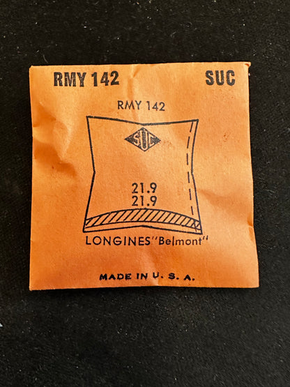 SUC Rocket Crystal RMY 142 for LONGINES Belmont - 21.9 x 21.9mm - New