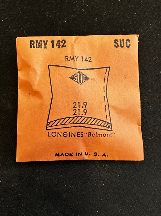 SUC Rocket Crystal RMY 142 for LONGINES Belmont - 21.9 x 21.9mm - New