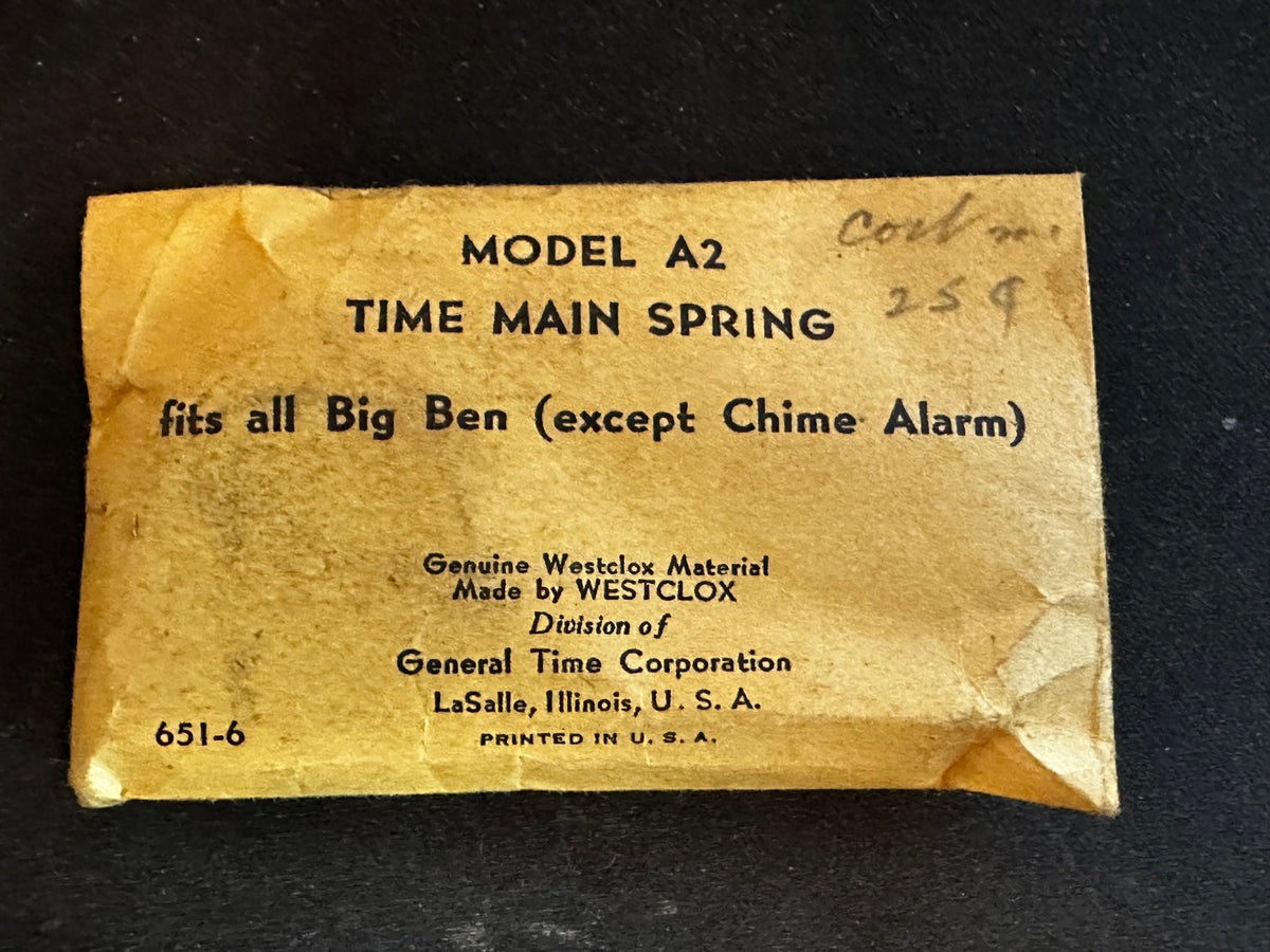 Westclox Factory TIME Mainspring for Big Ben Clock Model A2