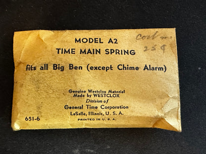 Westclox Factory TIME Mainspring for Big Ben Clock Model A2