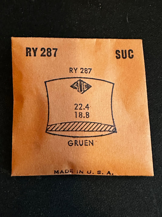 SUC Rocket Crystal RY 287 for GRUEN - 22.4 x 18.8mm - New