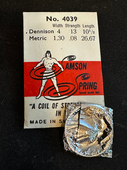 Samson Mainspring No. 4039 for Eterna 616, 1057, ETA 761, 879, 1040, 1201, 1212 - Steel