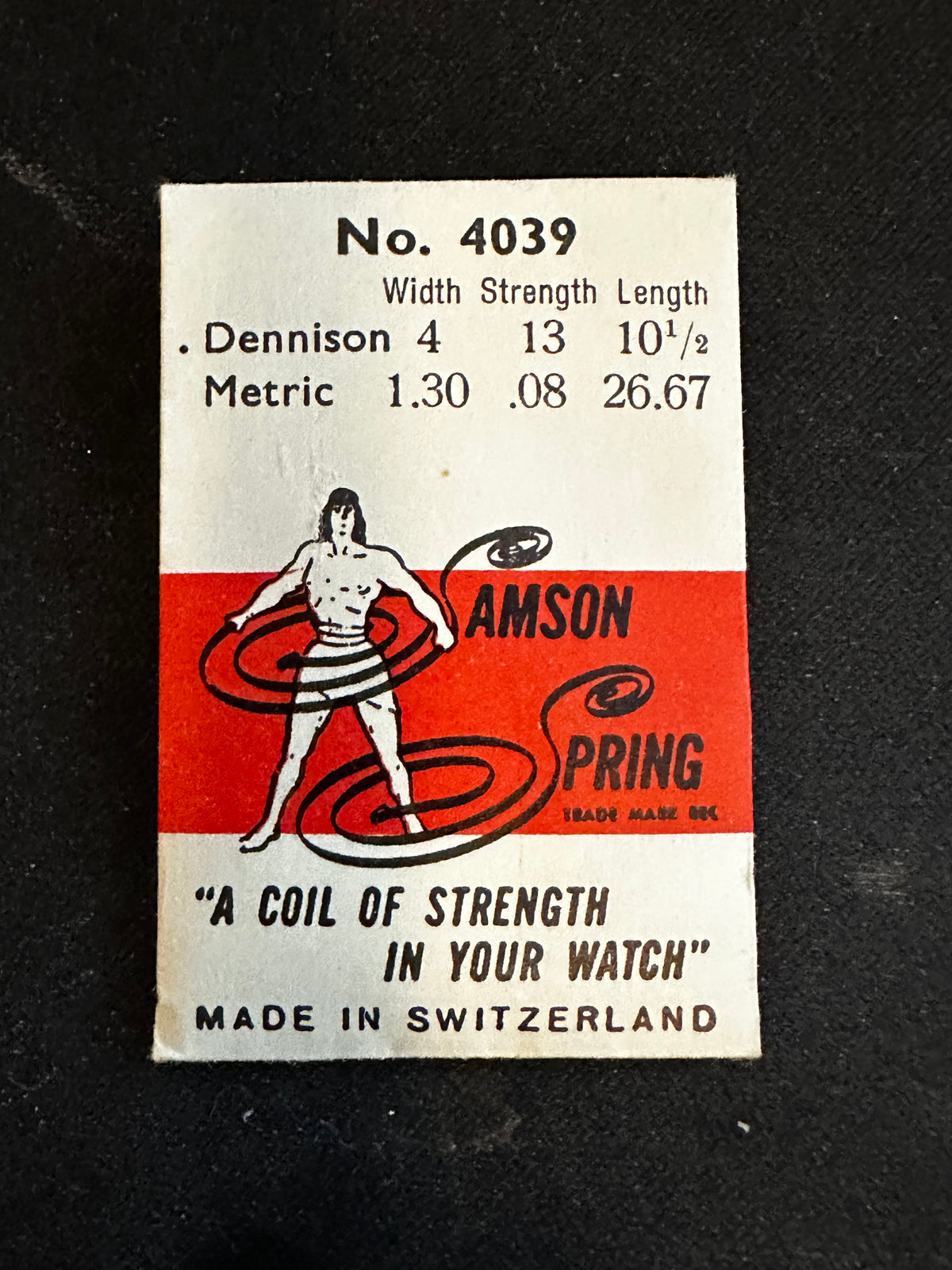 Samson Mainspring No. 4039 for Eterna 616, 1057, ETA 761, 879, 1040, 1201, 1212 - Steel