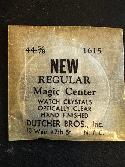 Dutcher Bros 44⅝ Pocket Watch Crystal 41.02mm (1.615") - New