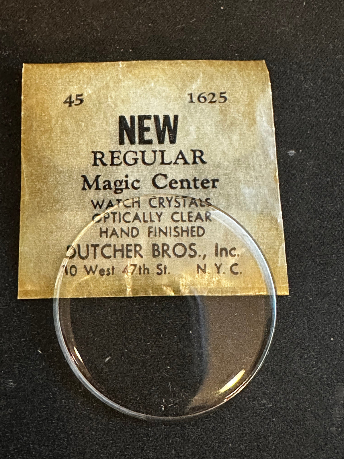Dutcher Bros 45 Pocket Watch Crystal 41.275mm (1.625") - New
