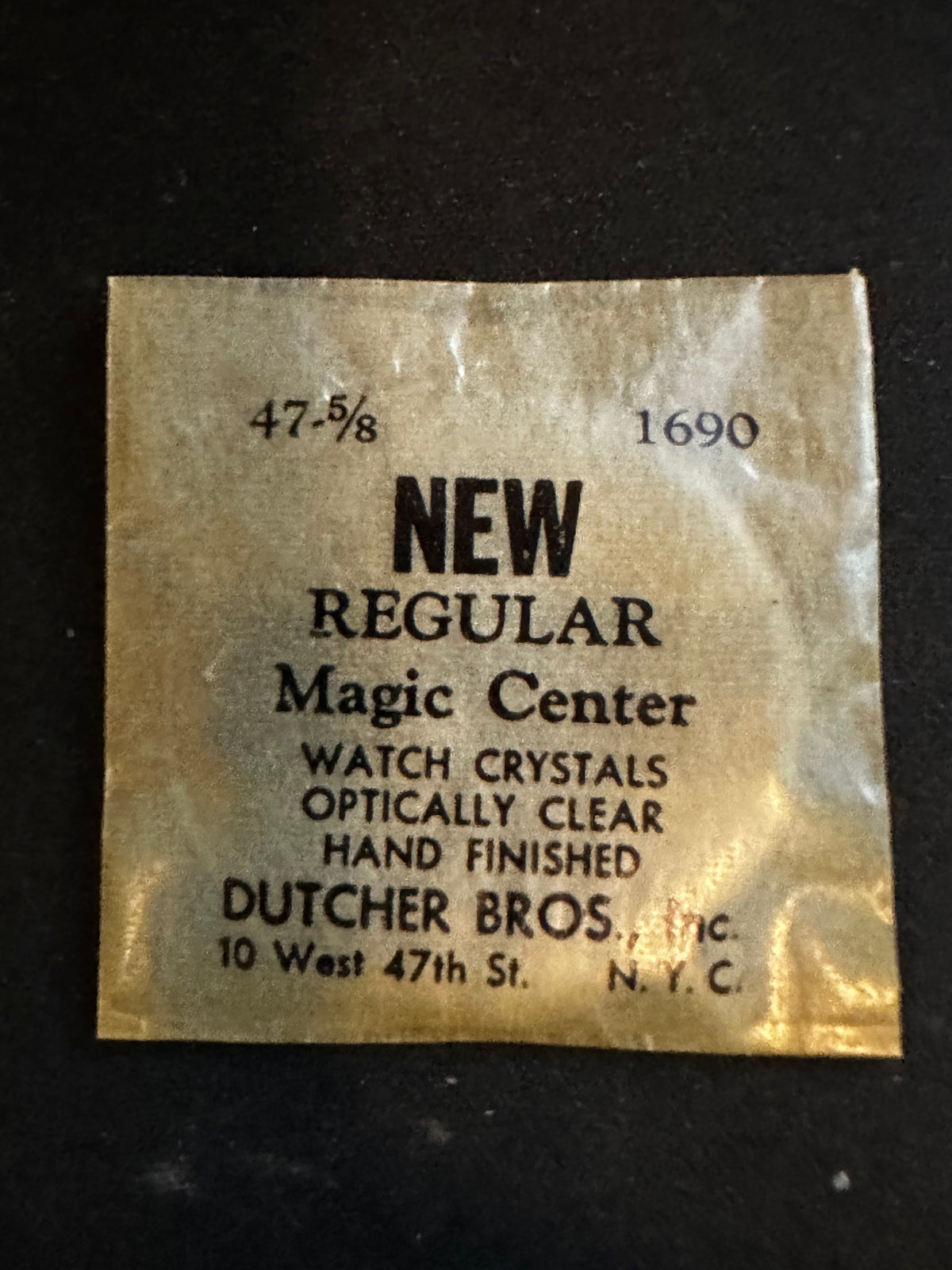 Dutcher Bros 47⅝ Pocket Watch Crystal 42.93mm (1.690") - New