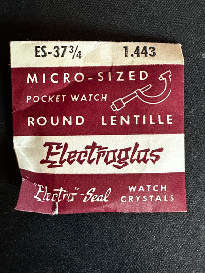 Electro-Seal ES-37¾ Pocket Watch Crystal 36.65mm (1.443“) - New