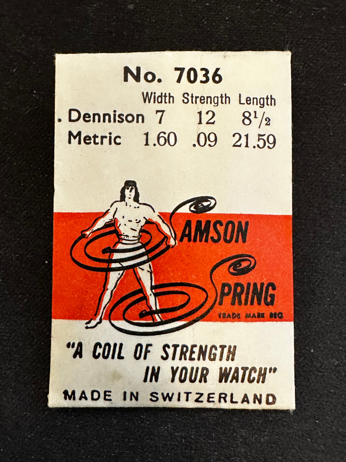 Samson Mainspring No. 7036 for MST caliber 359 - Steel