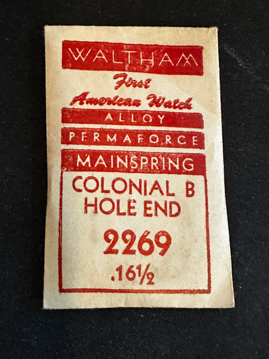 Waltham Factory Mainspring for 12s Colonial B Factory No. 2269 / 2237 - Alloy