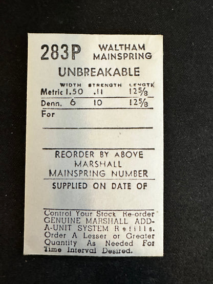 Marco Mainspring 283P for 6/0s Waltham No. 2226 / 2276 - Alloy