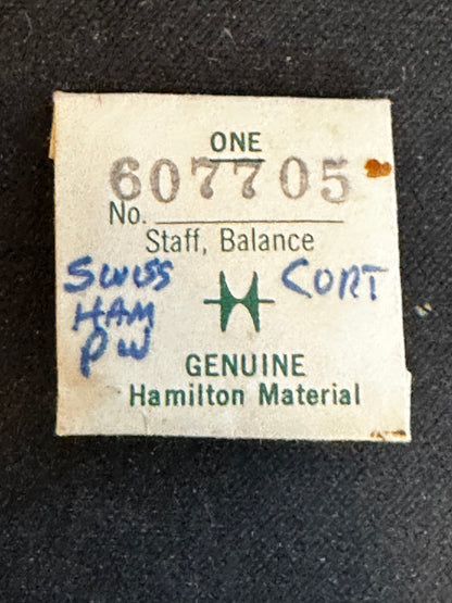 Hamilton Factory Balance Staff for Swiss Traffic Special Pocket Watch, No. 607705 - New