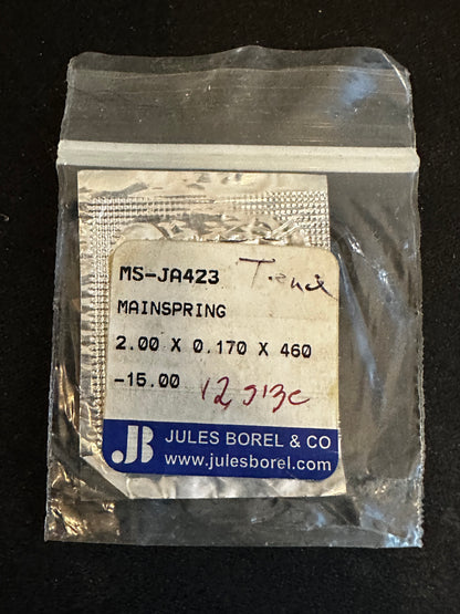 Borel Mainspring JA423 for 12s Illinois Pocket Watches No 47343 - Alloy