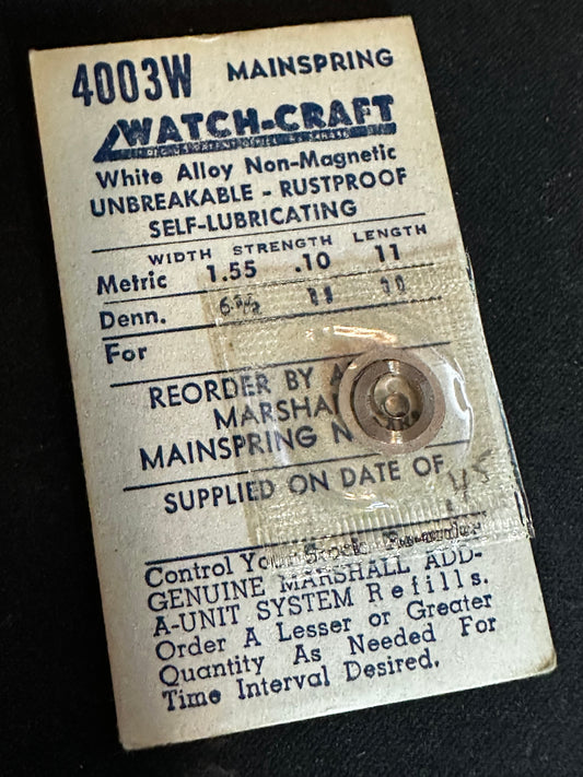 WATCH-CRAFT Mainspring 4003W for Oris 450 to 458 - Alloy