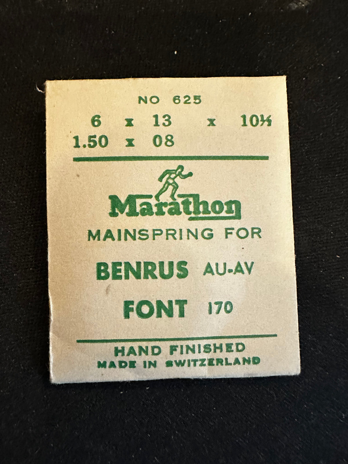 Marathon Mainspring No. 625 for Benrus AU, AV, Font 170 - Steel