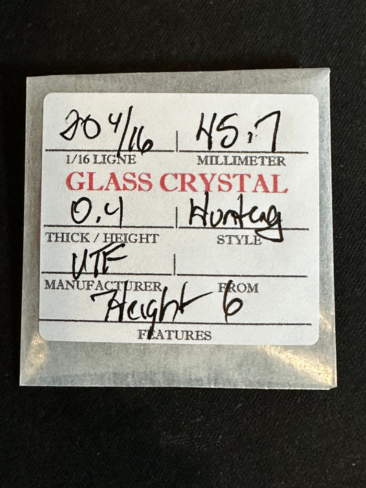 VTF Vintage Glass Hunting Case Watch Crystal 20-4/16 (~45.7mm) - NOS
