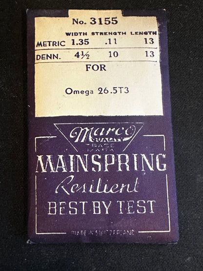 Marco Mainspring #3155 for Omega Caliber 26.5T3 - Steel